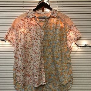 💕🌸🌺🌷 mixed print button up! Super fun and floral. NWOT. 100% COTTON